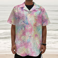 Pastel Tie Dye Print Textured Short Sleeve Shirt