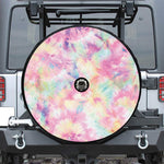 Pastel Tie Dye Print Tire Cover With Camera Hole