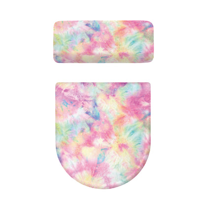 Pastel Tie Dye Print Toilet Lid And Tank Cover Set