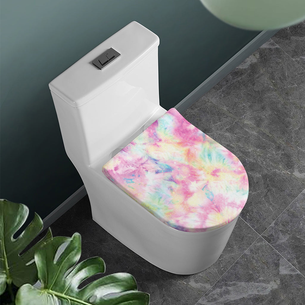 Pastel Tie Dye Print Toilet Lid Cover