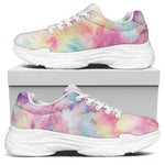 Pastel Tie Dye Print White Chunky Shoes
