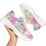 Pastel Tie Dye Print White Chunky Shoes