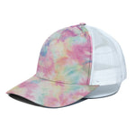 Pastel Tie Dye Print White Mesh Trucker Cap