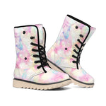 Pastel Tie Dye Print Winter Boots