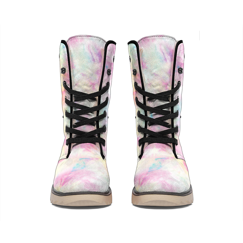 Pastel Tie Dye Print Winter Boots