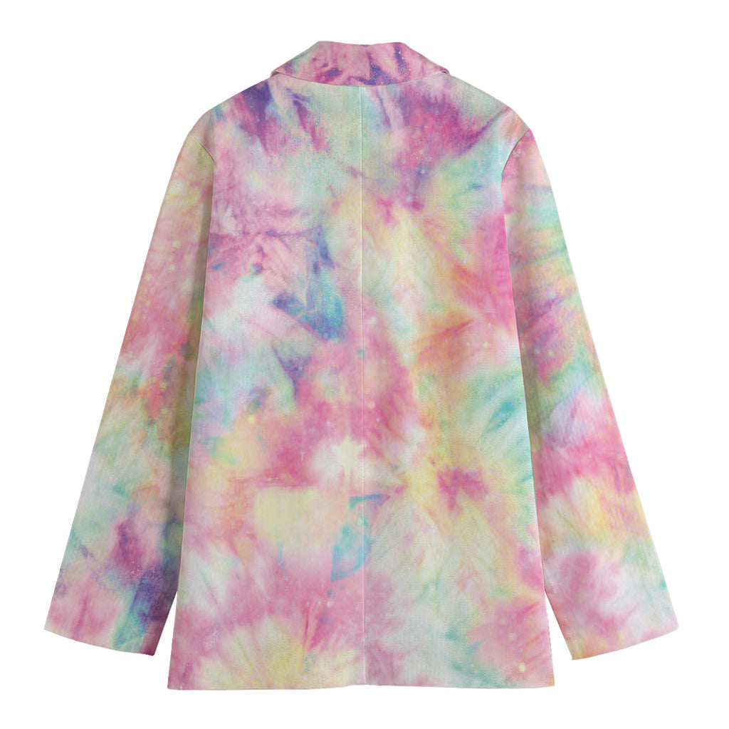 Pastel Tie Dye Print Women's Cotton Blazer