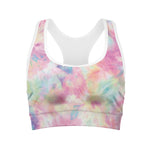 Pastel Tie Dye Print Women's Sports Bra