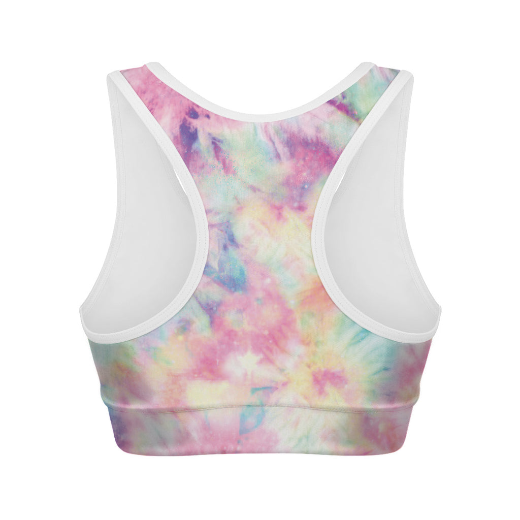 Pastel Tie Dye Print Women's Sports Bra