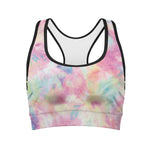 Pastel Tie Dye Print Women's Sports Bra