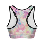 Pastel Tie Dye Print Women's Sports Bra