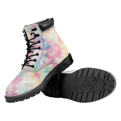 Pastel Tie Dye Print Work Boots