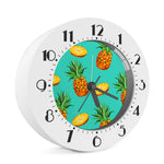 Pastel Turquoise Pineapple Pattern Print Alarm Clock