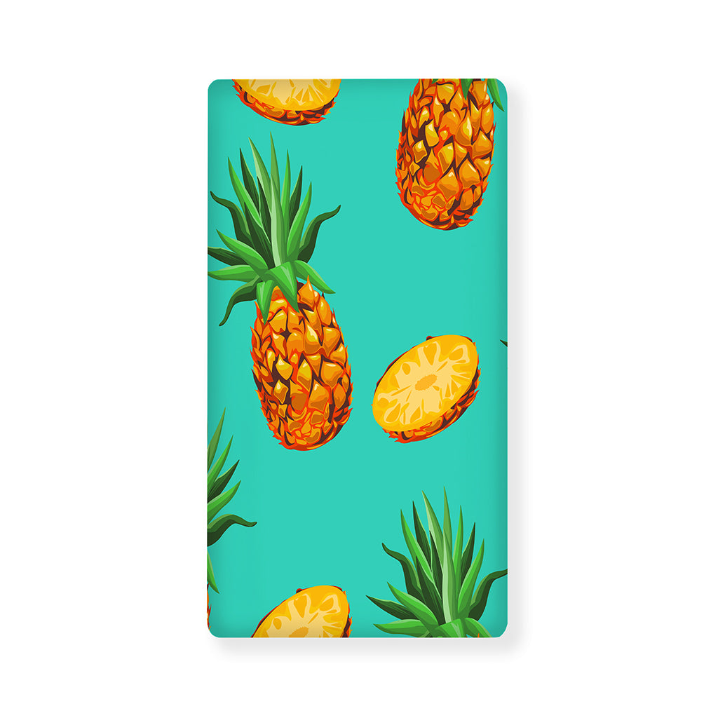 Pastel Turquoise Pineapple Pattern Print Baby Crib Sheet