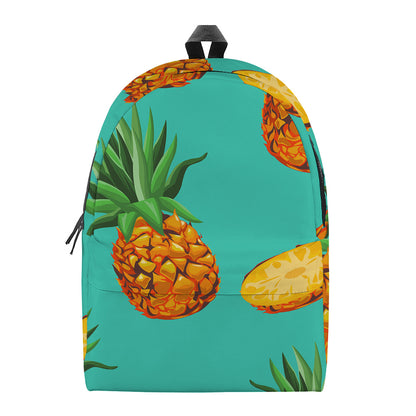 Pastel Turquoise Pineapple Pattern Print Backpack