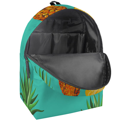 Pastel Turquoise Pineapple Pattern Print Backpack