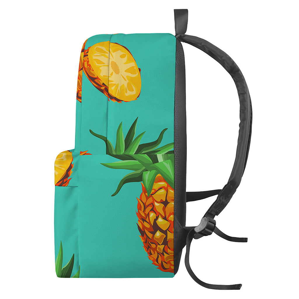 Pastel Turquoise Pineapple Pattern Print Backpack