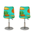 Pastel Turquoise Pineapple Pattern Print Bar Stool Covers