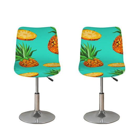 Pastel Turquoise Pineapple Pattern Print Bar Stool Covers