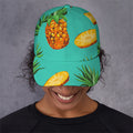 Pastel Turquoise Pineapple Pattern Print Baseball Cap