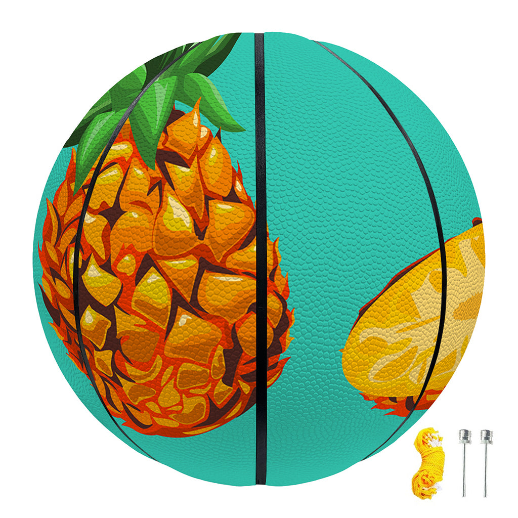 Pastel Turquoise Pineapple Pattern Print Basketball