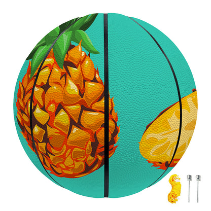 Pastel Turquoise Pineapple Pattern Print Basketball