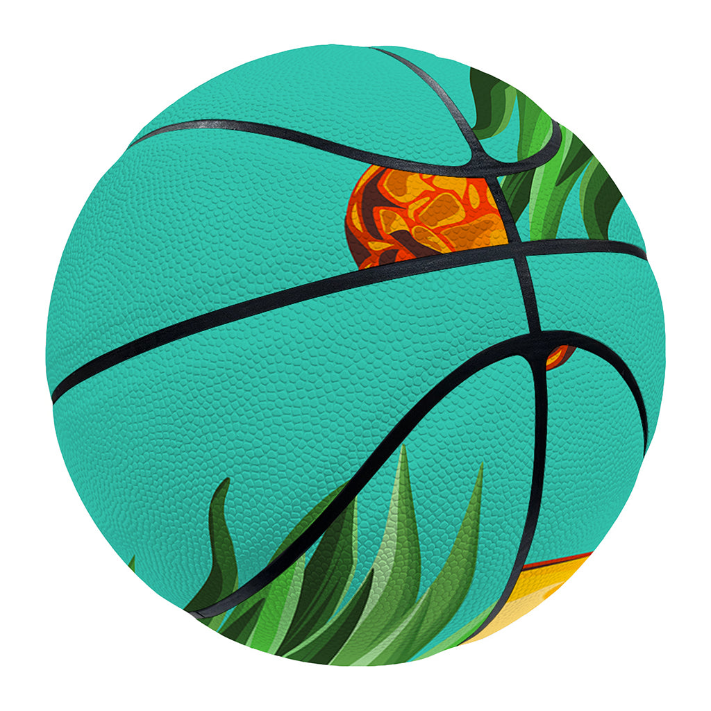 Pastel Turquoise Pineapple Pattern Print Basketball
