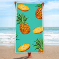 Pastel Turquoise Pineapple Pattern Print Beach Towel