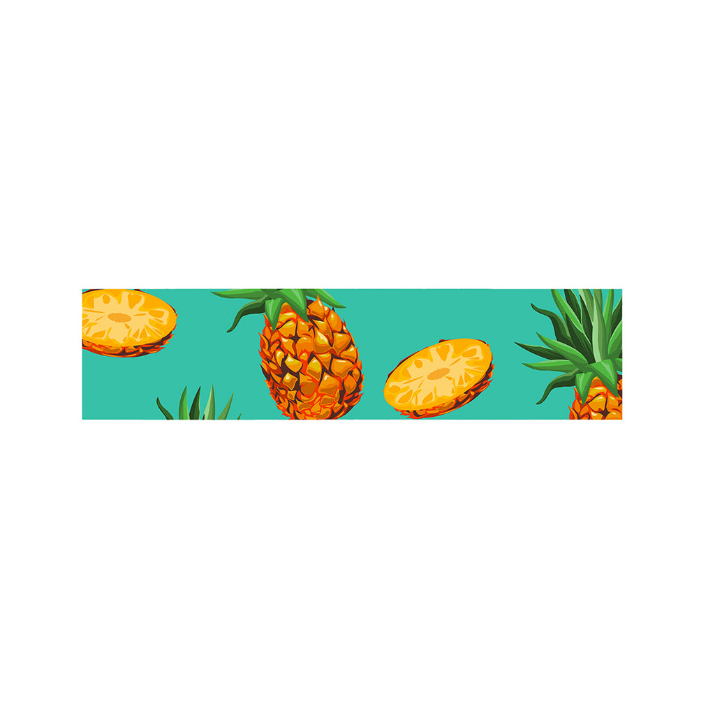 Pastel Turquoise Pineapple Pattern Print Bed Runner