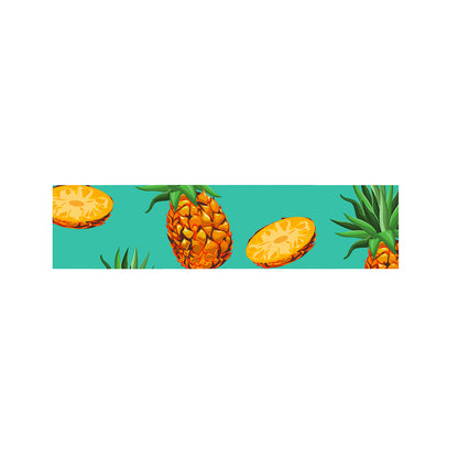Pastel Turquoise Pineapple Pattern Print Bed Runner