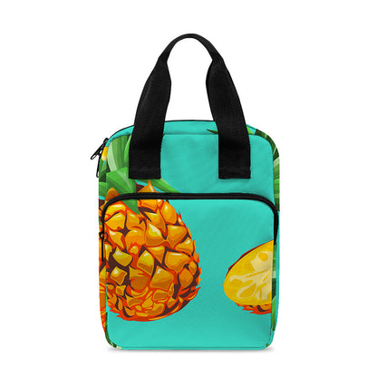 Pastel Turquoise Pineapple Pattern Print Bible Tote Bag