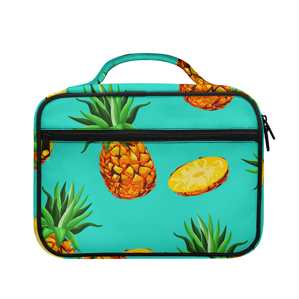 Pastel Turquoise Pineapple Pattern Print Briefcase Bible Bag