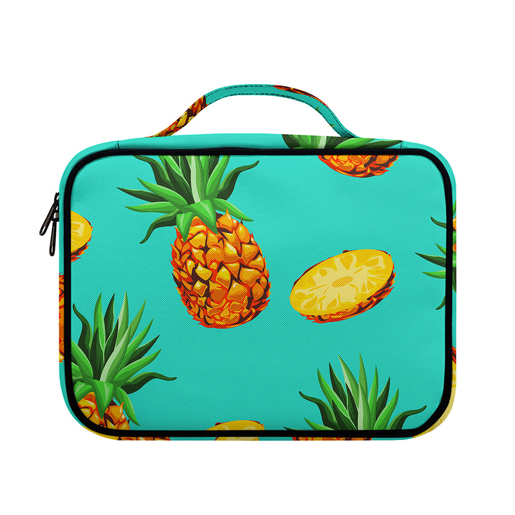 Pastel Turquoise Pineapple Pattern Print Briefcase Bible Bag