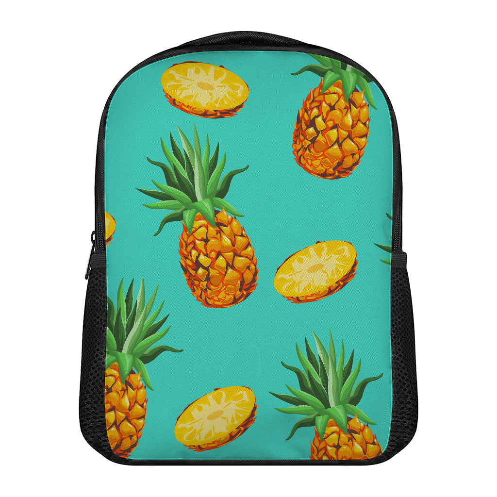 Pastel Turquoise Pineapple Pattern Print Casual Backpack