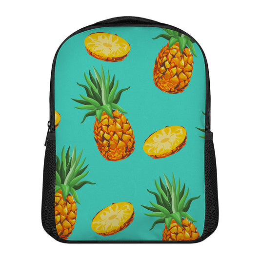 Pastel Turquoise Pineapple Pattern Print Casual Backpack