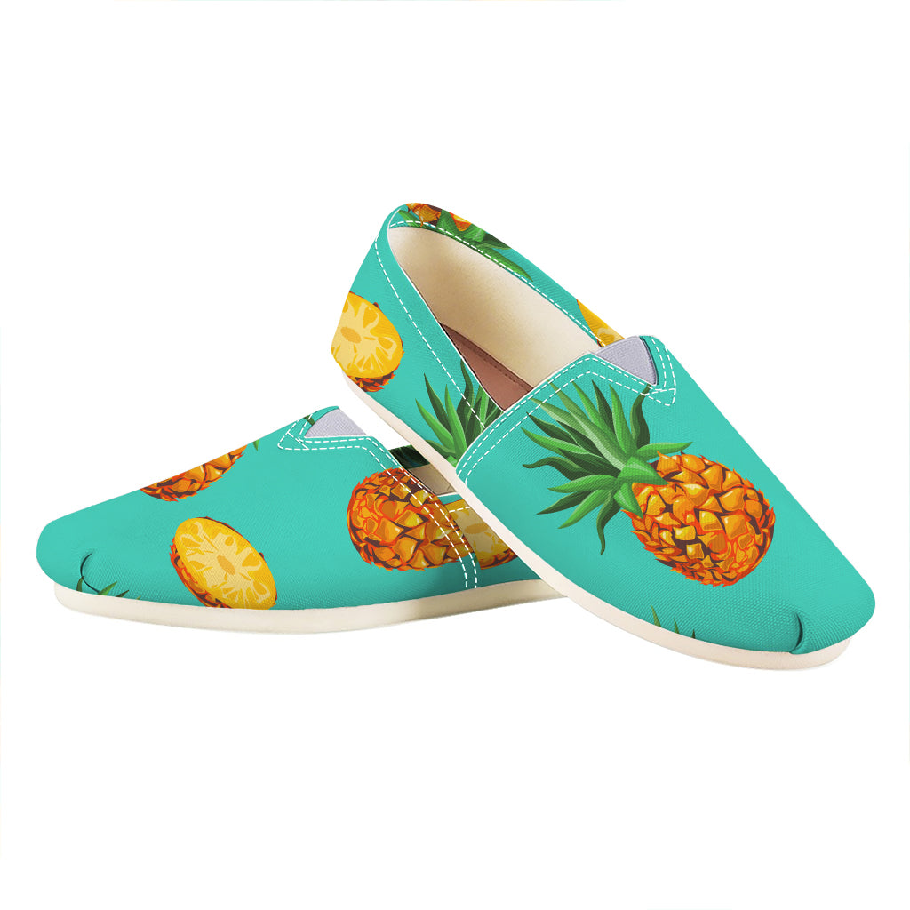 Pastel Turquoise Pineapple Pattern Print Casual Shoes