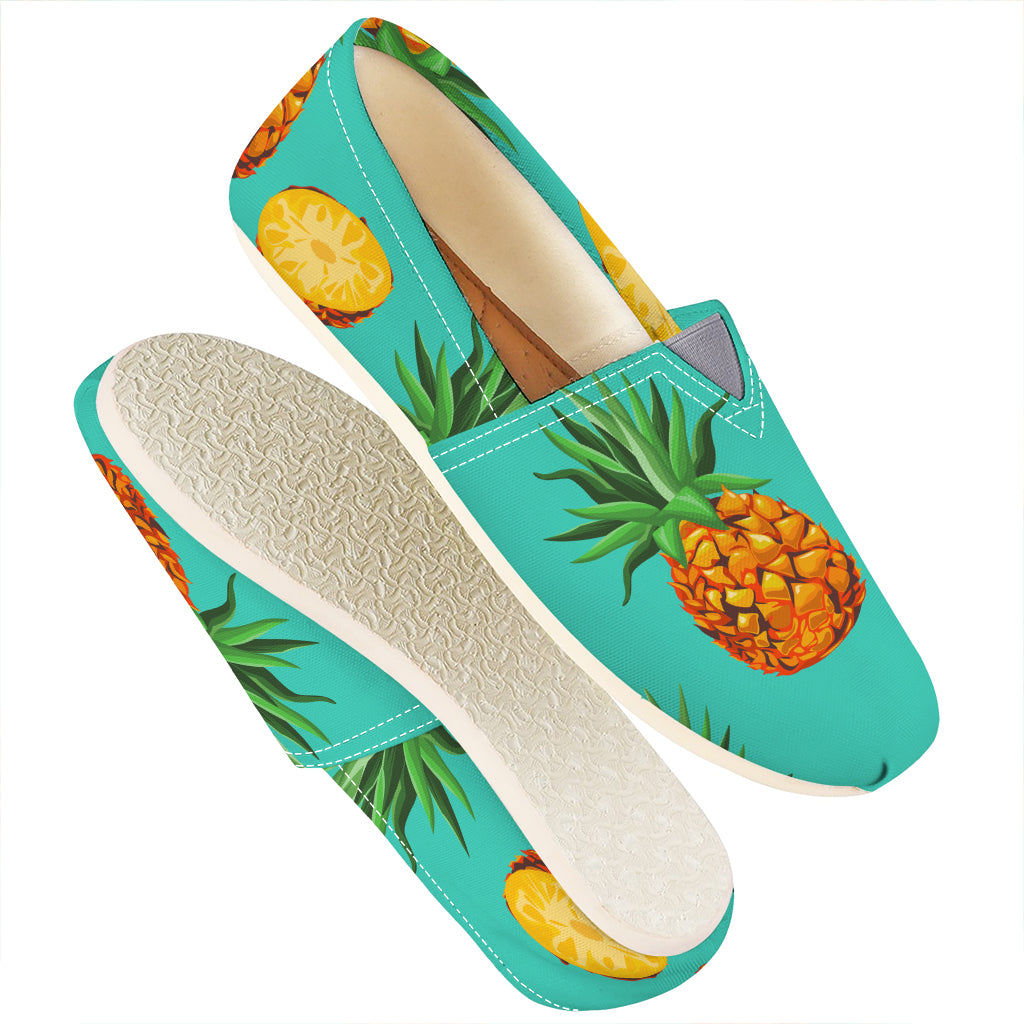 Pastel Turquoise Pineapple Pattern Print Casual Shoes