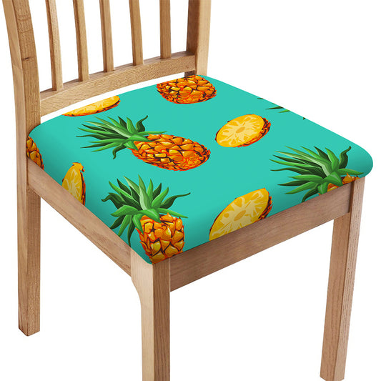 Pastel Turquoise Pineapple Pattern Print Chair Cushion Cover