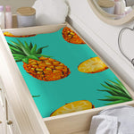 Pastel Turquoise Pineapple Pattern Print Changing Pad Cover