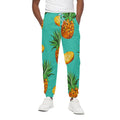 Pastel Turquoise Pineapple Pattern Print Cotton Sweatpants