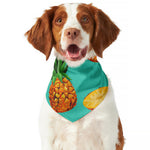 Pastel Turquoise Pineapple Pattern Print Dog Bandana