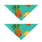 Pastel Turquoise Pineapple Pattern Print Dog Bandana