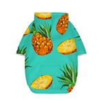 Pastel Turquoise Pineapple Pattern Print Dog Zip Up Hoodie
