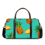 Pastel Turquoise Pineapple Pattern Print Duffle Bag