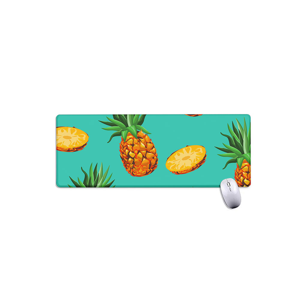 Pastel Turquoise Pineapple Pattern Print Extended Mouse Pad