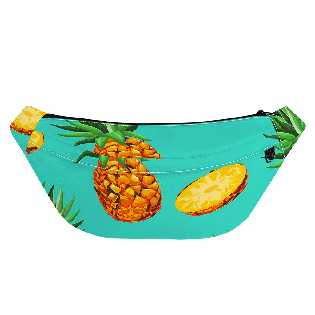 Pastel Turquoise Pineapple Pattern Print Fanny Pack