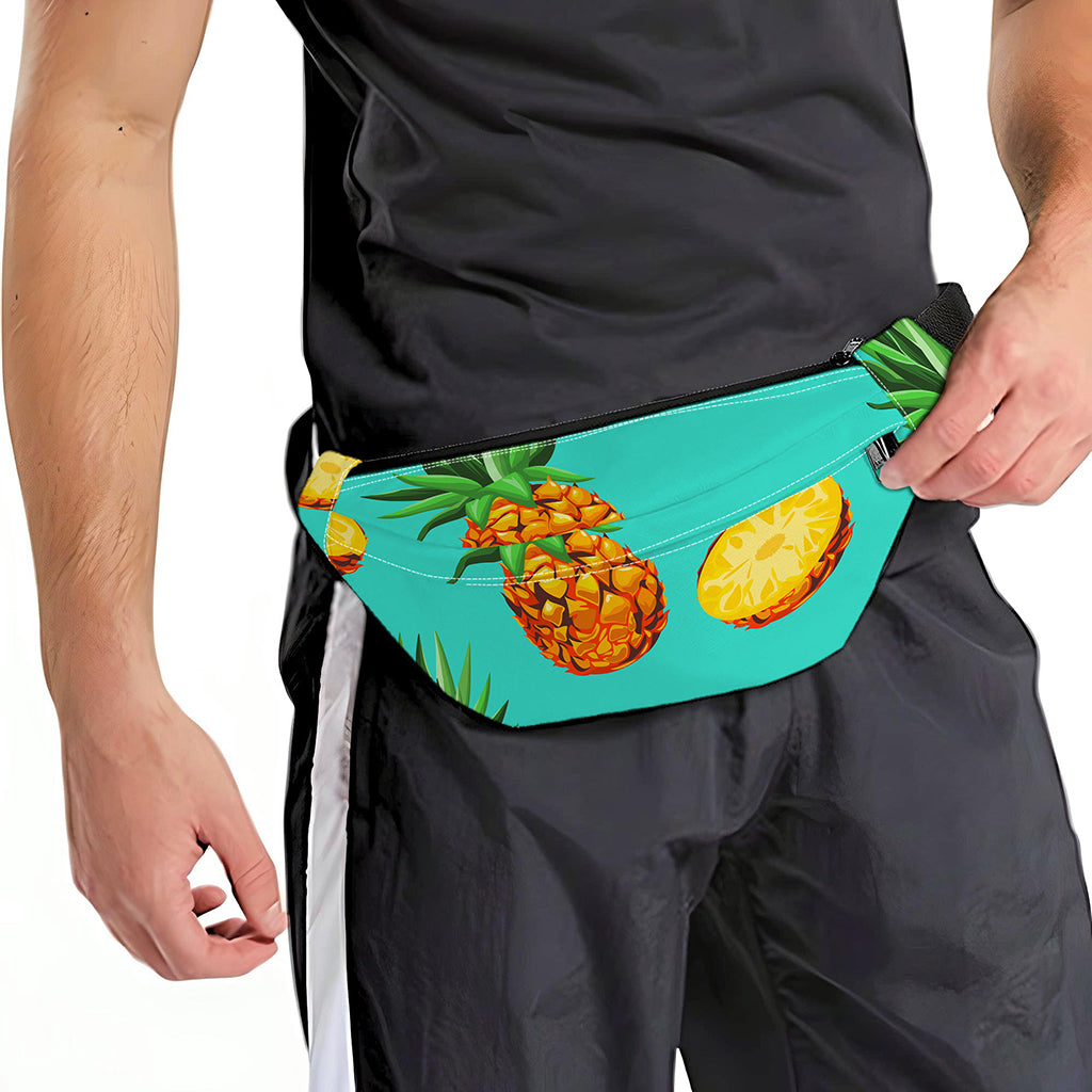 Pastel Turquoise Pineapple Pattern Print Fanny Pack
