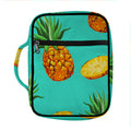 Pastel Turquoise Pineapple Pattern Print Front Pocket Bible Bag