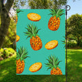 Pastel Turquoise Pineapple Pattern Print Garden Flag