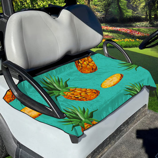 Pastel Turquoise Pineapple Pattern Print Golf Cart Seat Cover