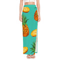 Pastel Turquoise Pineapple Pattern Print High Slit Maxi Skirt